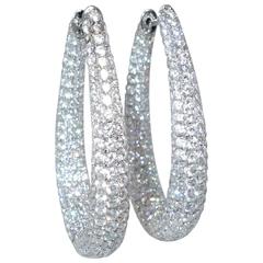 Diamond Gold pave hoop Earrings