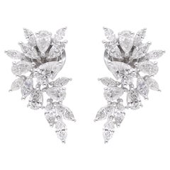Orecchini con diamanti Marquise e Pear da 2,13 carati Gioielli fatti a mano in oro bianco 18 carati