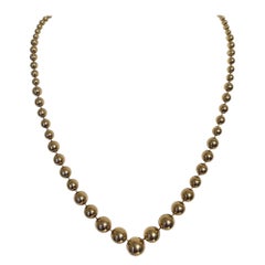 Cartier 18 Karat Yellow Gold Perles de Diamants Necklace
