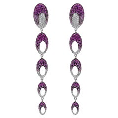 Palmiero Jewellery Design Tropfenohrringe mit rosa Saphiren und Diamanten