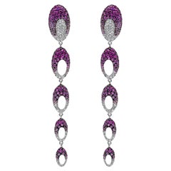 Palmiero Jewellery Design Pink Sapphire and Diamond Drop Earrings