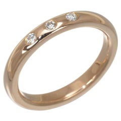 TIFFANY & Co. Elsa Peretti 18K Rose Gold 3 Diamond Stacking Band Ring 5