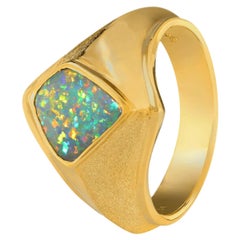 1.63 Carat Australian Boulder Opal & 18k Gold Ring