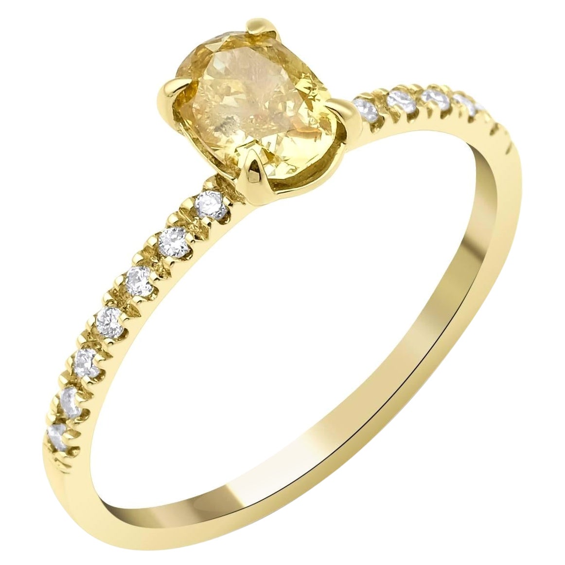 Fancy Yellow Diamond Engagement 0.81ct Ring