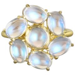 Faye Kim Daisy Moonstone Gold Statement Ring 4