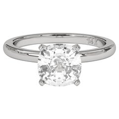 1.5CT Cushion Cut Solitaire F-G Color with VS Clarity Lab Grown Diamond Ring