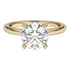 0.5CT Round Cut Solitaire F-G Color with VS Clarity Lab Grown Diamond Ring