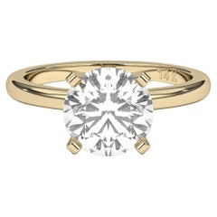 1CT Round Cut Solitaire F-G Color with VS Clarity Lab Grown Diamond Ring