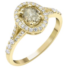 Grüner Fancy Gelber Diamant 1,08 Karat Ring