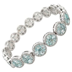 Used 18K White Gold Paraiba Tourmaline Bracelet