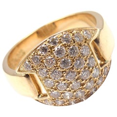 Hermes Diamond Gold Band Ring