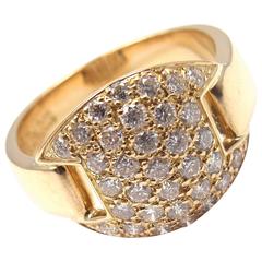 Hermes Diamond Gold Band Ring 2