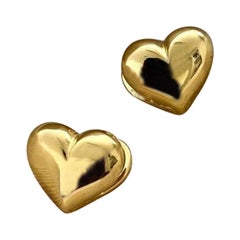 Boucles d'oreilles simples et minimalistes en forme de cœur en argent sterling 925.