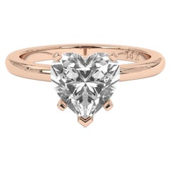 0.5CT Heart Cut Solitaire F-G Color with VS Clarity Lab Grown Diamond Ring