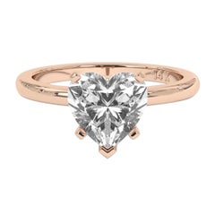 0.75CT Heart Cut Solitaire F-G Color with VS Clarity Lab Grown Diamond Ring