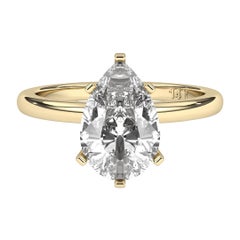 0.5CT Pear Cut Solitaire F-G Color with VS Clarity Lab Grown Diamond Ring