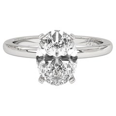 0.75CT Oval Cut Solitaire F-G Color with VS Clarity Lab Grown Diamond Ring