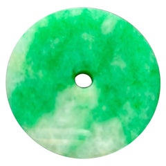 Top Grade Natural Icy Type Imperial Green Halo Donut Jadeite Loose Stone