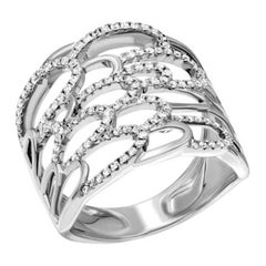 Bague classique en or 18k avec diamant blanc  pour elle