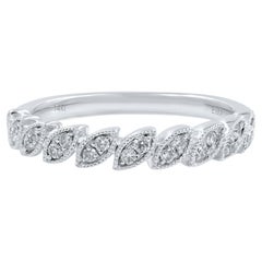 Rachel Koen Anello impilabile con diamanti a grana fine in oro bianco 14k 0,15 Cttw