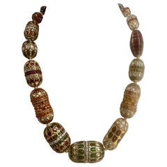 Mughal Magnificent Traditional Bead & Cabochon Multi Color Vintage Necklace