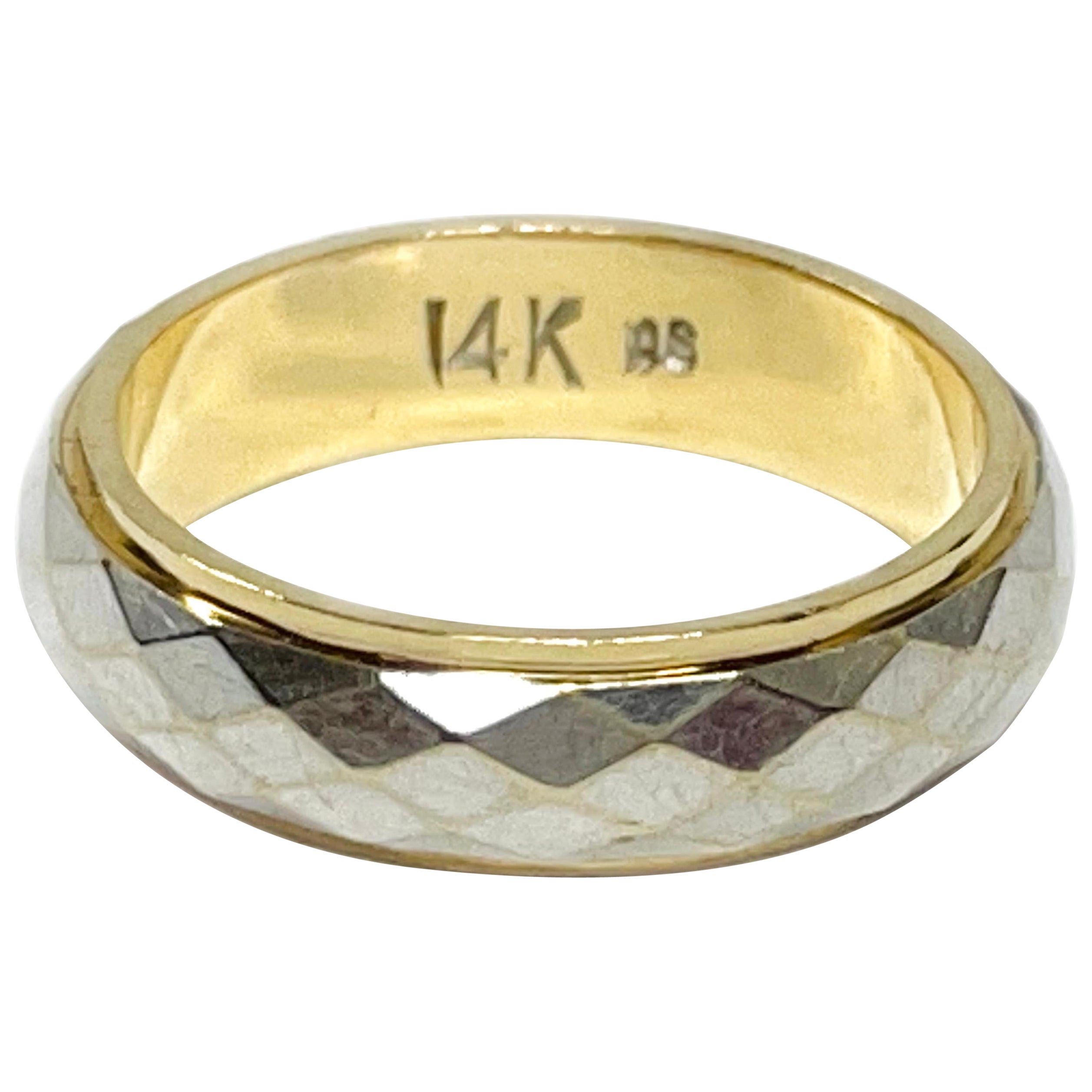 Two-Tone Gold Diamond Cut Band