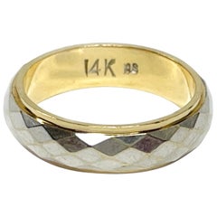 Two-Tone Gold Diamond Cut Band