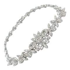 Pulsera clásica de diamantes en oro blanco de 18 quilates