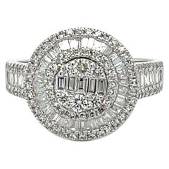 14K Weißgold Classic Lover's Diamond Ring