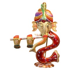 LUMIÈRE DE THÉ PEINTE EN FER Ganesh Ji