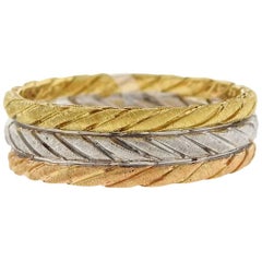 Buccellati Oro Tri Color Gold Band Ring