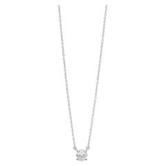 Tiffany & Co. 0.71ct Brilliant Cut Diamond Platinum Solitaire Pendant