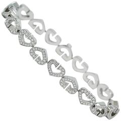 Cartier Diamond Gold Heart Link Bracelet