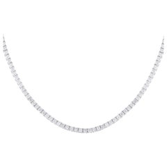 18K White Gold 10.89 ct Diamond Tennis Necklace