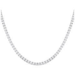 18K White Gold 10.82 ct Diamond Tennis Necklace