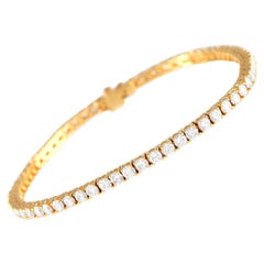 18K Yellow Gold 5.15 ct Diamond Tennis Bracelet