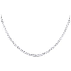 Collar Tenis Diamante Oro Blanco 18K 10,78 ct