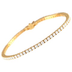 18K Yellow Gold 3.88 ct Diamond Tennis Bracelet