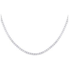 18K White Gold 10.47 ct Diamond Tennis Necklace