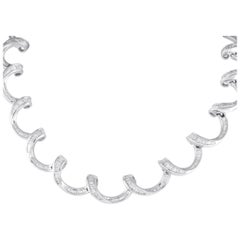 18K White Gold 14.25ct Diamond Curve Necklace