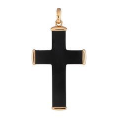 Used Pomellato Victoria 18K Rose Gold and Wood Cross Pendant