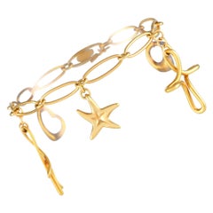 Tiffany & Co. Elsa Peretti 18K Yellow Gold Charm Bracelet