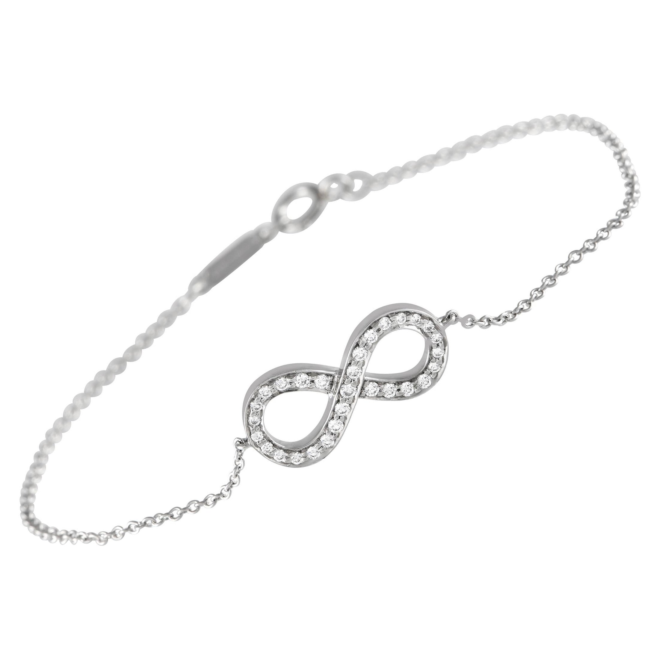 Tiffany & Co. Platinum 0.10ct Diamond Infinity Bracelet