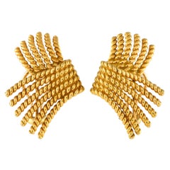 Tiffany & Co. Schlumberger 18K Yellow Gold Clip-On Rope Earrings