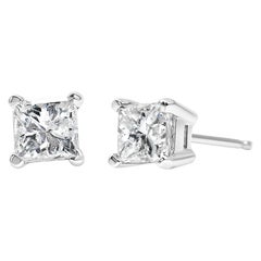 White Diamond Stud Earrings