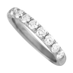 18K White Gold 0.91ct Diamond Half-Eternity Band Ring