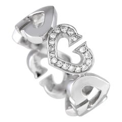 Cartier 18K White Gold Diamond Heart Ring