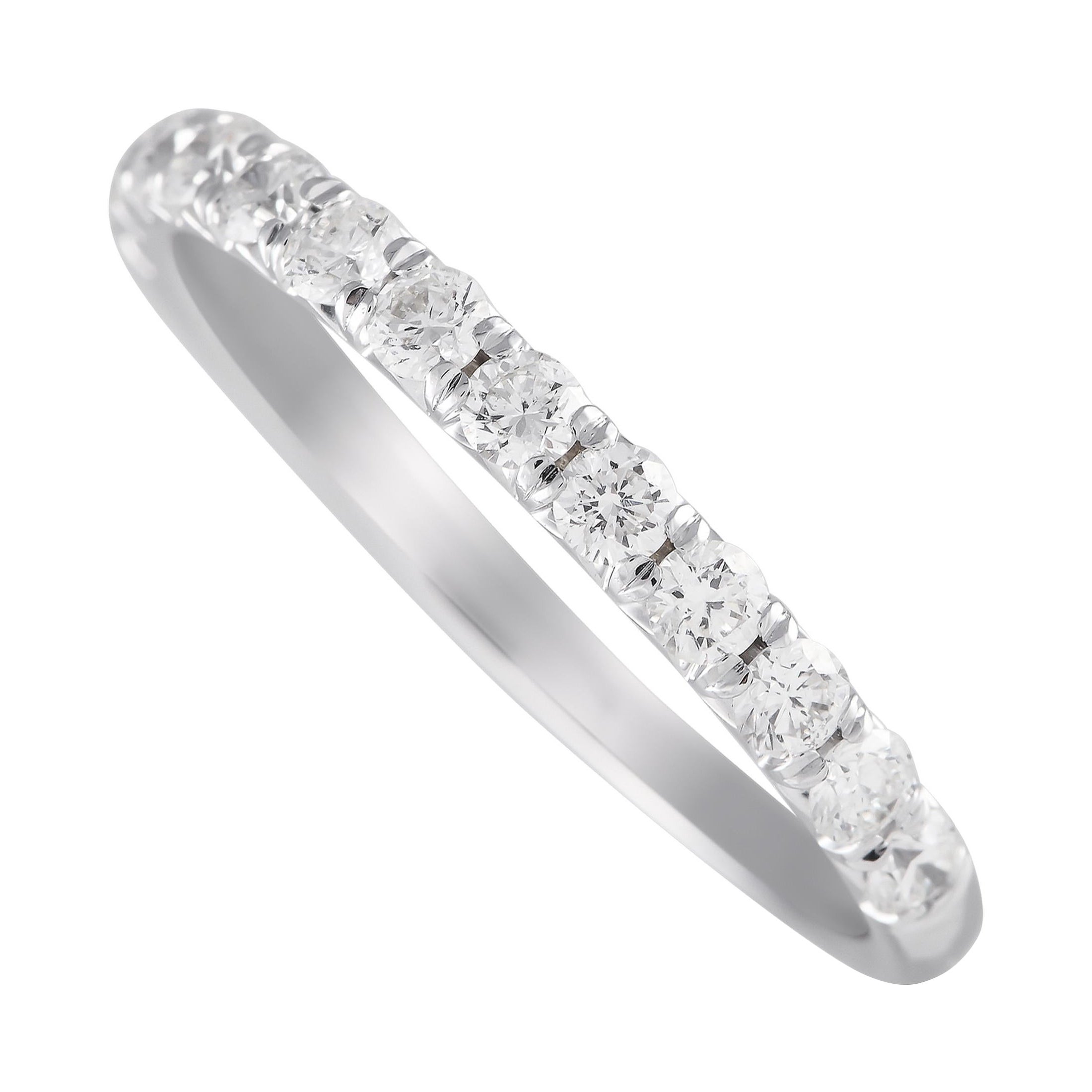 18K White Gold 0.40ct Diamond Half-Eternity Band Ring