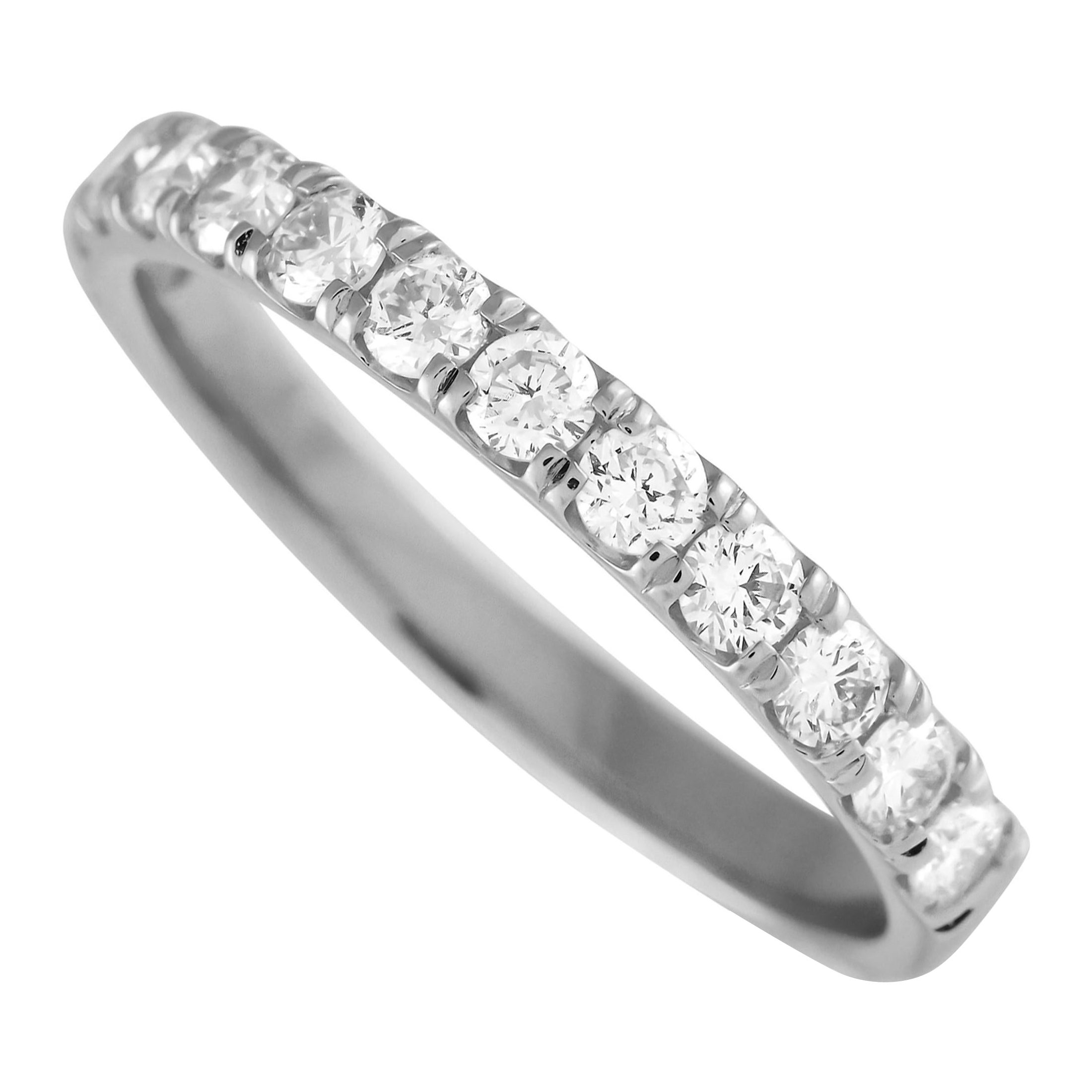 18K White Gold 0.60ct Diamond Half-Eternity Band Ring