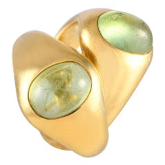 Pomellato 18K Yellow Gold Peridot Interlocking Ring